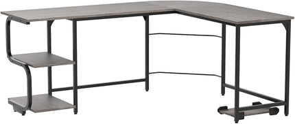 Teraves Reversible L Shaped Desk with Large Surface, 69 Inch Sturdy Corner Desk with Storage Shelves, Premium Office Computer Desk Workstation for Home Office Gaming - LeafyLoom