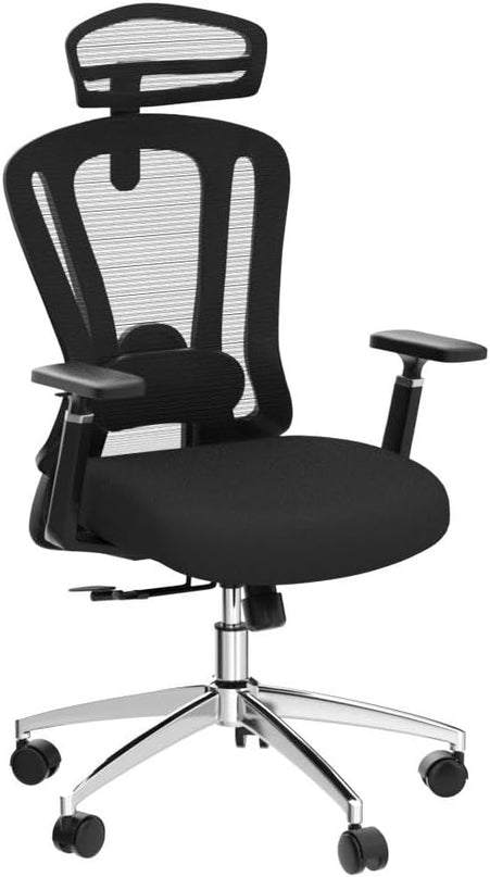 Farini Office Chair Ergonomic Desk Chair, High Back Office Chair with Wheels, Home Office Chair for Heavy People, Office Chair Adjustable Seat Depth, 3D Armrests and Adjustable Headrest, Black - LeafyLoom