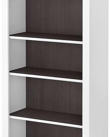Bush Furniture Somerset 5-Shelf 65-inch H Bookcase, Storm Gray/White (WC81065) - LeafyLoom