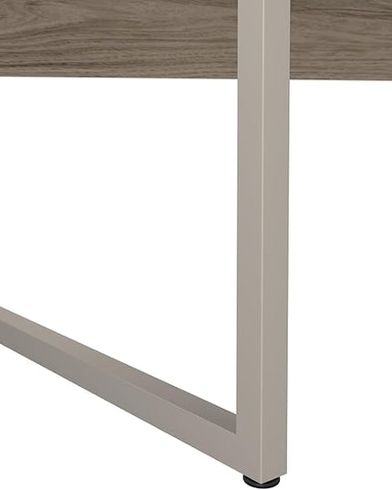 Bush Business Furniture Hybrid 72W x 30D Computer Table Desk with Metal Legs in Modern Hickory - LeafyLoom