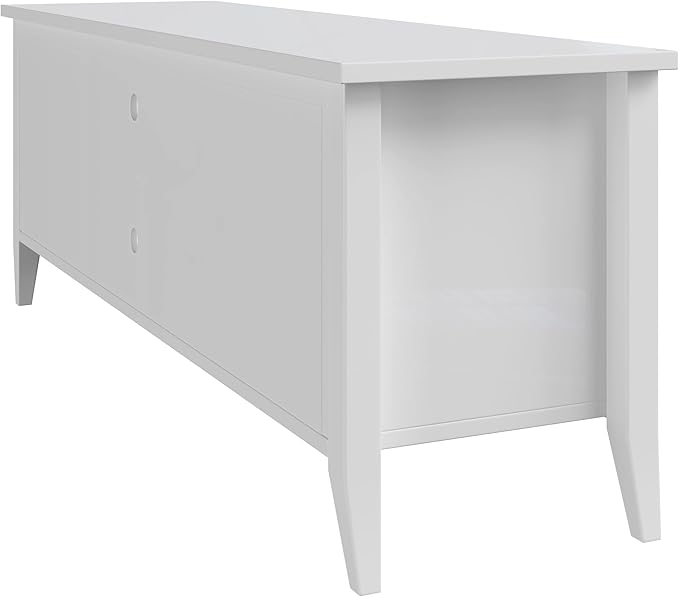 Lavish Home TV Stand-55-inch Storage Cabinet with 2 Cubbies and 2 Shelves-Entertainment Center for Living Room, Bedroom, or Entryway, 55", White - LeafyLoom