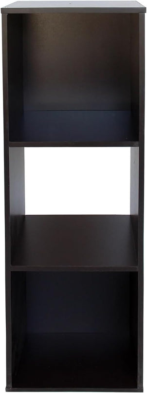 PACHIRA E-Commerce US Wooden Cube Storage Organizer, Unit Shelf, Closet Cabinet, Bookshelf File in Living Room, Bedroom, Study 3 Cube, DARK BROWN - LeafyLoom