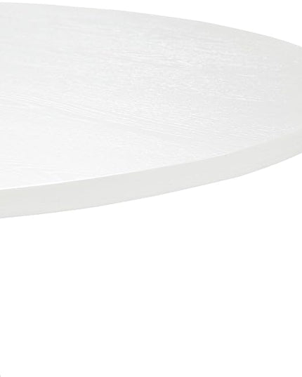 Retro Round Minimalist Elegant 4 Peoples, Rubber Wood, Exquisite Workmanship and Full Assembly Required, for Kitchen, Room, 1 Piece Dining Table Set, White 27 - LeafyLoom