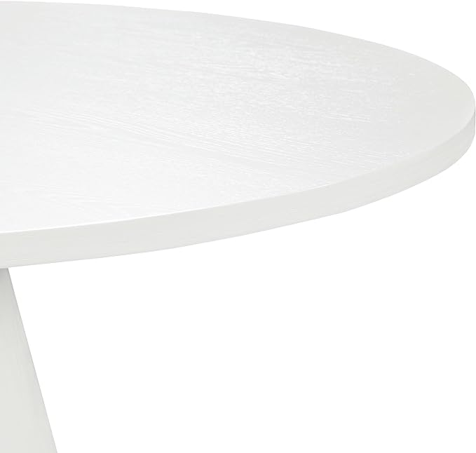 Retro Round Minimalist Elegant 4 Peoples, Rubber Wood, Exquisite Workmanship and Full Assembly Required, for Kitchen, Room, 1 Piece Dining Table Set, White 27 - LeafyLoom