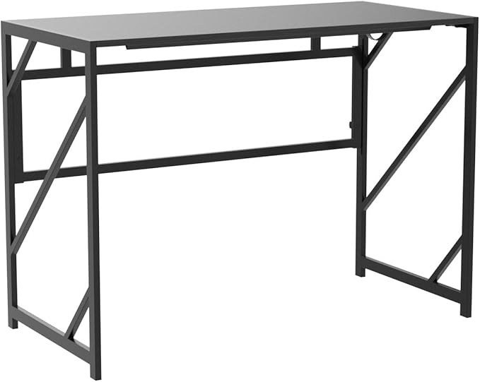 Elephance Folding Desk Writing Computer Desk for Home Office, No-Assembly Study Office Desk Foldable Table for Small Spaces - LeafyLoom