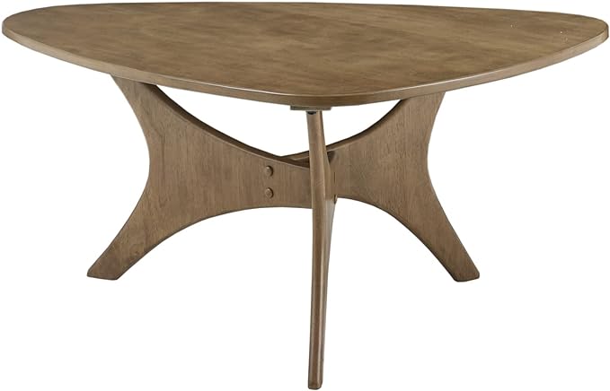 INK+IVY Blaze Triangle Wood Coffee Table Plywood with Wood Veneer Legs, Mid-Century Modern, Easy Assembly, Accent Furniture For Living Room, Minimalist Décor, Light Brown - LeafyLoom