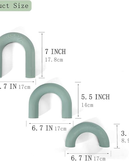 3Pcs wood arch Decor Accents - Decorative Home Arch Sculpture, Modern boho Minimalist Coffee table bookshelf living Room Entryway aesthetic Decorations Objects - LeafyLoom