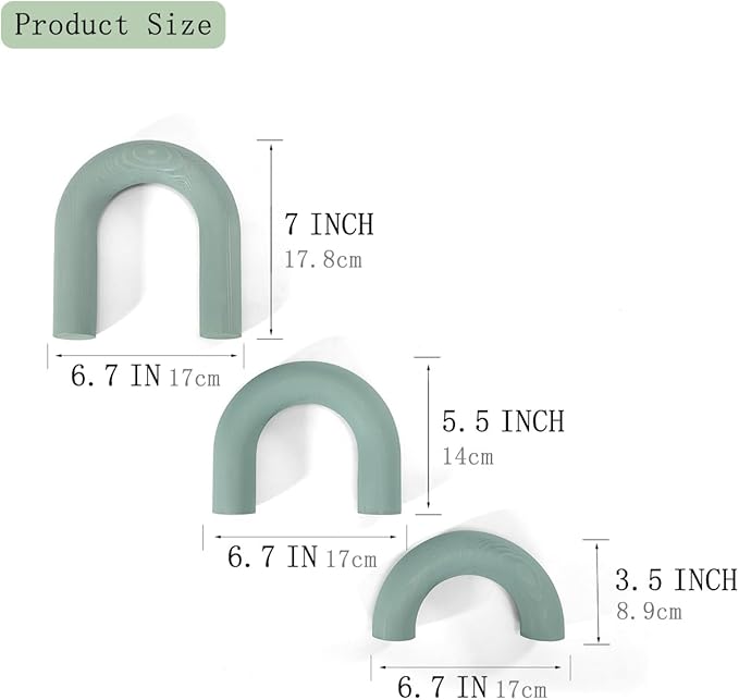 3Pcs wood arch Decor Accents - Decorative Home Arch Sculpture, Modern boho Minimalist Coffee table bookshelf living Room Entryway aesthetic Decorations Objects - LeafyLoom