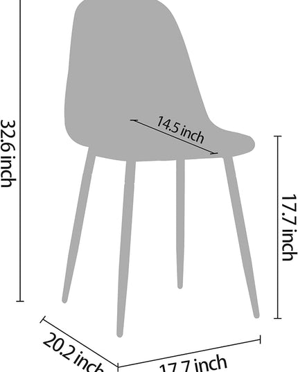 CangLong Kitchen Modern Dining, Desk Side Chair with Metal Legs, Set of 4, Amber Transparent - LeafyLoom