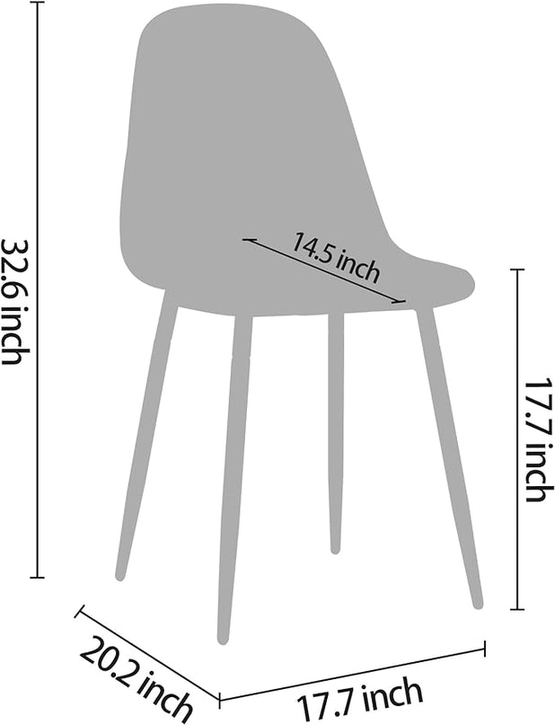 CangLong Kitchen Modern Dining, Desk Side Chair with Metal Legs, Set of 4, Amber Transparent - LeafyLoom