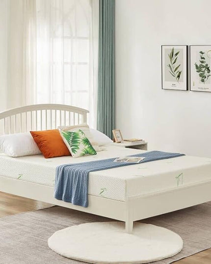 Full Size Mattress, 5 Inch Gel Memory Foam Mattress for Cool Sleep Pressure Relief Bamboo Breathable Cover Medium Firm Full Mattress in a Box, White, CertiPUR-US Certified - LeafyLoom