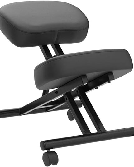 Luxton Home Ergonomic Kneeling Chair with Memory Foam Layer - Improves Posture - Adjustable Stool for Home and Office - Thick Comfortable Cushions - LeafyLoom