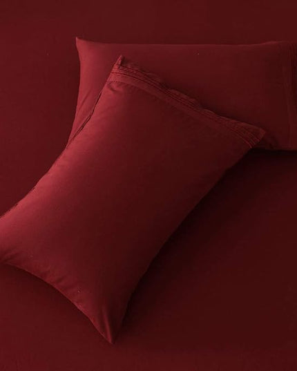 SONORO KATE Bed Sheet Set Super Soft Microfiber 1800 Thread Count Luxury Egyptian Sheets 16-Inch Deep Pocket，Wrinkle-4 Piece (Burgundy, Full) - LeafyLoom