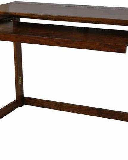 Casual Home Folding Desk with Pull-Out & USB Ports - LeafyLoom