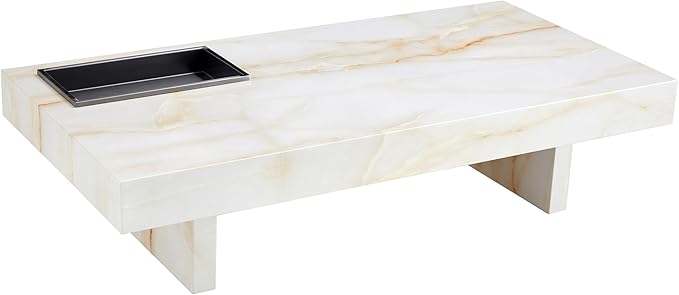 NicBex 47.2Inch Rectangular Dining Table,Minimalist Kitchen Table with Imitation Marble Patterns Tabletop for 4 to 6,Modern Coffee Table,Dining Room Table for Kitchen,Small Space and Living Room,Black - LeafyLoom