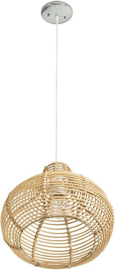 KOUBOO 1050095 Palau Continuous Weave Horizon Wicker Lamp, Small Continuous Weave Horizon Wicker Lamp, Natural - LeafyLoom