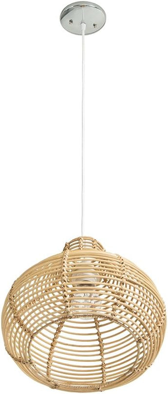 KOUBOO 1050095 Palau Continuous Weave Horizon Wicker Lamp, Small Continuous Weave Horizon Wicker Lamp, Natural - LeafyLoom
