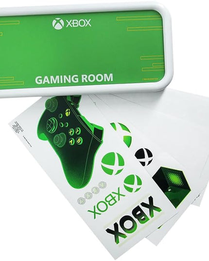 Paladone Xbox Officially Licensed Light Up Gaming Room Sign, Customizable with Stickers, LED Hanging Decor for Wall or Door, Gift for PlayStation Gamers, Green Accent Light with Custom Name - LeafyLoom