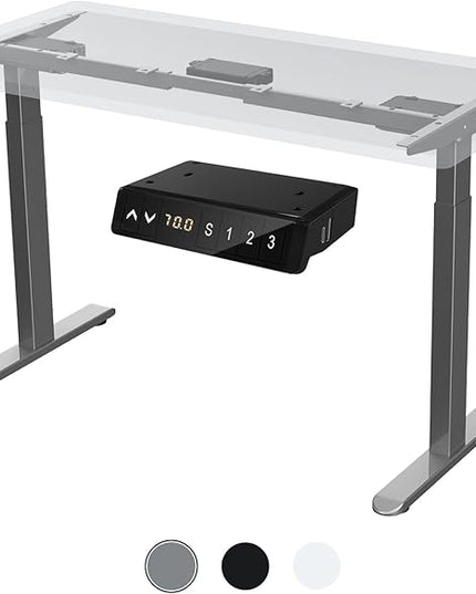 AIMEZ0 Dual Motor Electric Sit Stand Desk Standing Desk Frame Adjustable Height 27.4-45.6 inches DIY Motorized Computer Desk for Home and Office Gray (Frame Only) - LeafyLoom