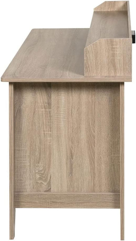 OneSpace Eleanor Executive Hutch and USB, Charger Hub, Light Oak Desk, No Size - LeafyLoom