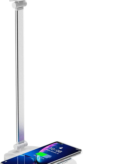 LED Desk Lamp, Dimmable Table Lamp for Reading,Lamp with USB Charging Port, 5 Lighting Modes, Sensitive Control, 45 Minutes Auto-Off Timer, Eye-Caring Lamp (White) - LeafyLoom