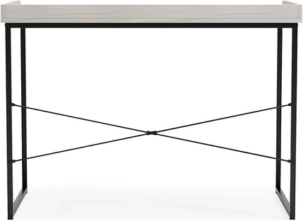 Signature Design by Ashley Bayflynn 32" Modern Home Office Desk, White & Black - LeafyLoom
