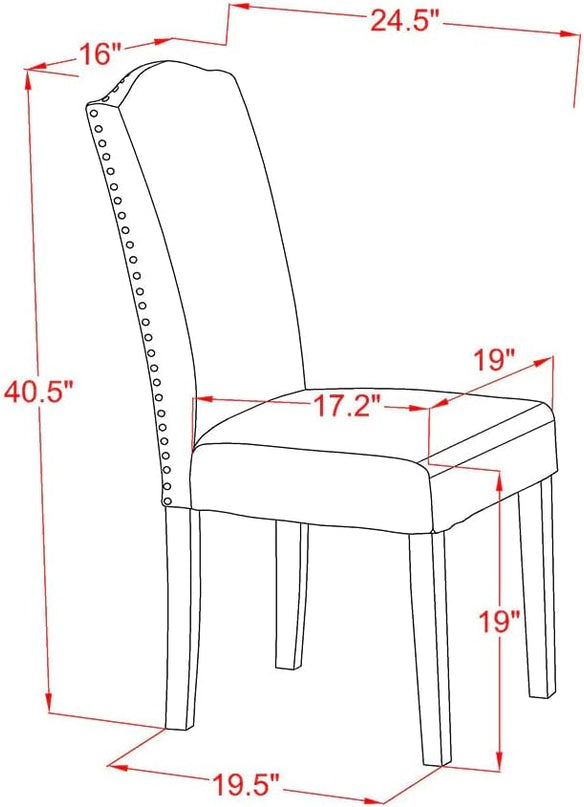 East West Furniture SHEN3-BLK-20 3 Piece Room Set Contains a Round Kitchen Dining Table with Pedestal and 2 Dark Gotham Linen Fabric Upholstered Chairs, 42x42 Inch - LeafyLoom