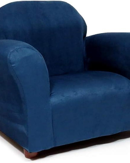Keet Microsuede Children's Chair, Roundy,Wood, Indigo - LeafyLoom