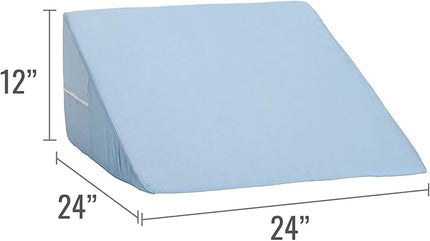 DMI Bed Wedge Pillow and Triangle Wedge with Elevated Incline for Neck Pain, Headaches, Reflux, Shoulders, Back Pain, Foot Support, Knee Pain or Restless Leg Syndrome, 24x24x12 inches, Blue - LeafyLoom