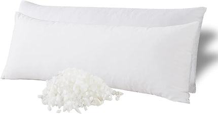 WhatsBedding Memory Foam Body Pillow with Breathable Zippered Cotton Cover, Full Body Pillow for Adults, Long Pillow for Sleeping, Firm Body Pillow Fluffy Supportive, Pure White - LeafyLoom