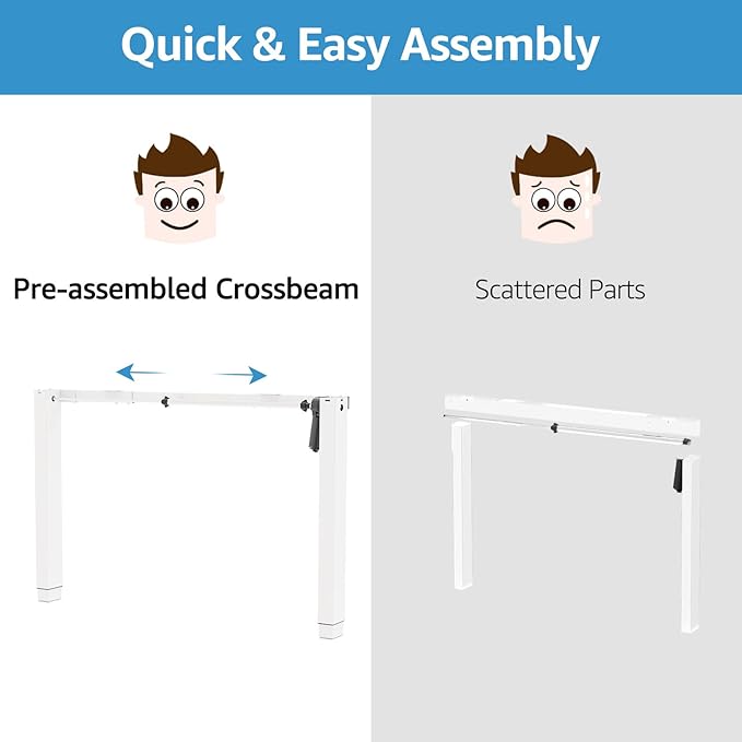 MOUNTUP 55x28 Inches Electric Height Adjustable Standing Desk, Sit Stand Desk with Memory Controller, Ergonomic Stand Up Desk for Home Office with Splice Board, White+Oak - LeafyLoom