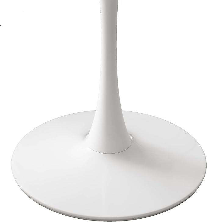 NicBex 32Inch Round Dining Table,Modern Kitchen Table with Printed White Marble Tabletop and Metal Base for 2 to 4,Leisure Coffee Table for Kitchen,Small Space and Living Room,Space-Saving,White - LeafyLoom