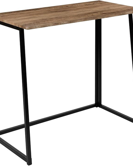 Flash Furniture Walker Small Rustic Natural Home Office Folding Computer Desk - 36" - LeafyLoom