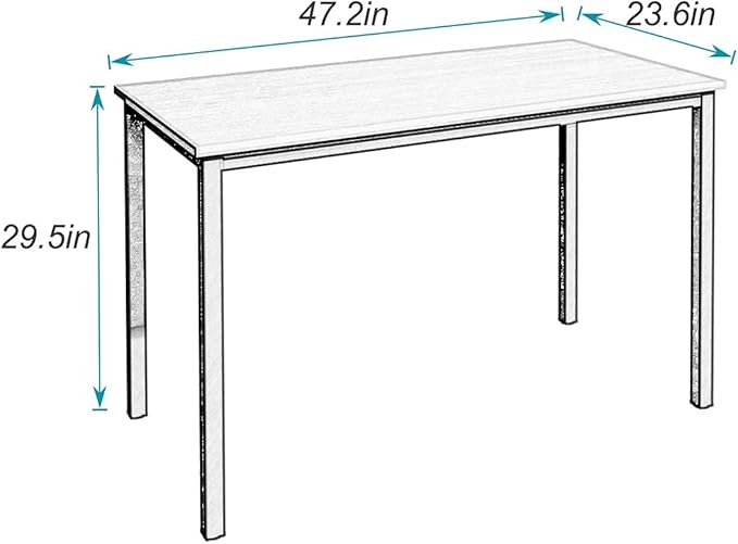 SogesGame Computer Desk, 47.2 inches Small Office Desk Computer Table Study Writing Desk Workstation for Home Office, Teak Dining Table - LeafyLoom