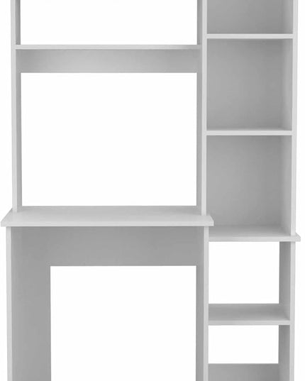 NicBex Laik-DW-00076-DX Desks, 38.7" W x 17.8" D x 63.9" H, White - LeafyLoom