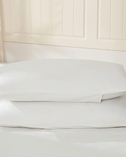 White Comforter Twin Size, Aesthetic Modern Bedding Set for Girls/Women, Cute Soft & Lightweight Chic Microfiber Bed Sets, 2pc- 1 Comforter & 1 Pillowcase (66x90 Inches) - LeafyLoom