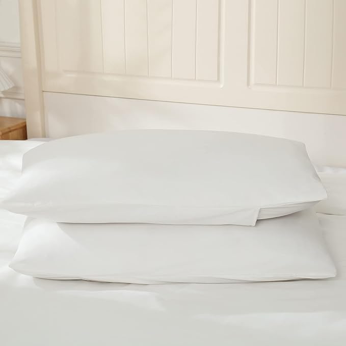 White Comforter Twin Size, Aesthetic Modern Bedding Set for Girls/Women, Cute Soft & Lightweight Chic Microfiber Bed Sets, 2pc- 1 Comforter & 1 Pillowcase (66x90 Inches) - LeafyLoom