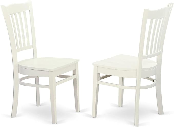 East West Furniture BOGR3-WHI-W Boston 3 Piece Set for Small Spaces Contains a Round Kitchen Table and 2 Dining Chairs, Linen White, 42x42 Inch - LeafyLoom
