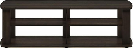 Furinno Nelly Entertainment Center TV Stand, Short 43.3"(W) x13.4(H) x13.1(D), Dark Brown - LeafyLoom