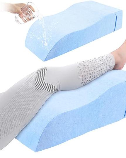Single Leg Elevation Wedge Pillow Memory Foam Post Surgery Leg Pillow, Waterproof（Polyester+TPU） Elevated Leg Foot Rest Pillow for After Surgery Swelling Blood Circulation - LeafyLoom