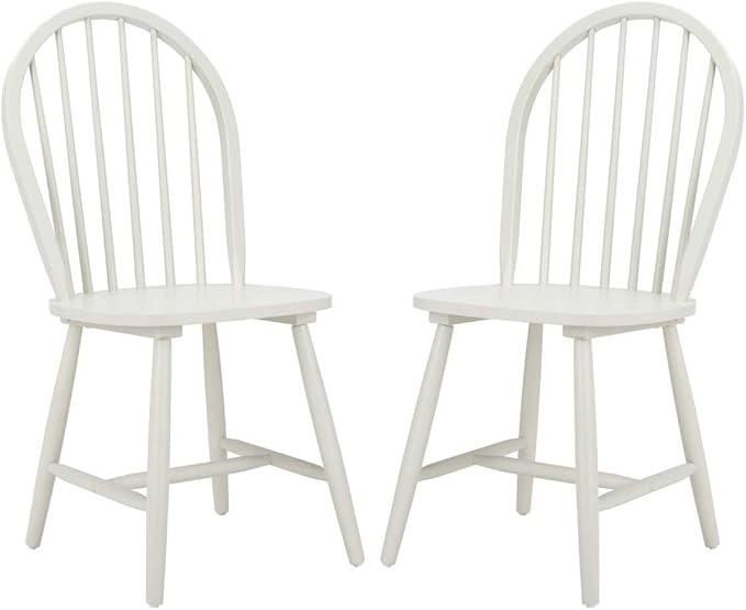 Safavieh Home Camden Farmhouse Off-White Spindle Back Dining Chair, Set of 2 - LeafyLoom