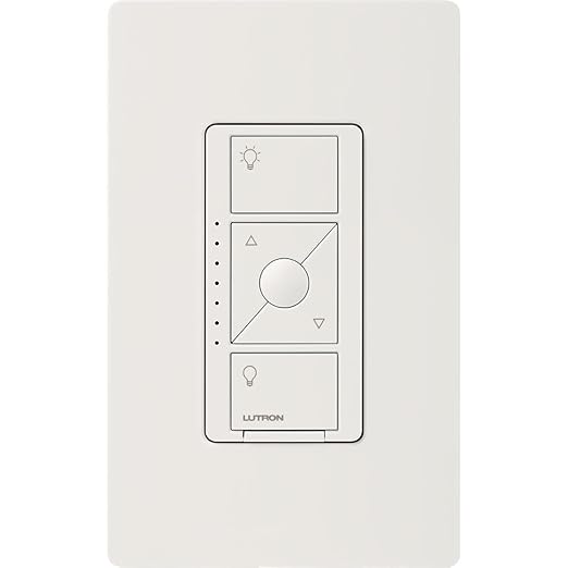 Lutron Caseta Original Smart Dimmer Switch ELV+ (Lutron Hub Required), 250W LED, Single-Pole/3-Way, Neutral Required, PD-5NE-WH 8-PACK, White, 8 Pack Lutron