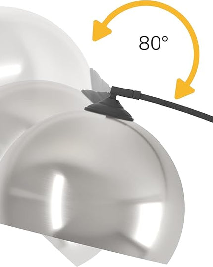 GETINLIGHT 66" Modern Brushed Nickel Arc Floor Lamp with Inner White Metal Shade and Black Marble Base, LED Bulb Included, IN-0806-1-SN - LeafyLoom
