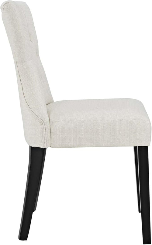 Modway Silhouette Modern Tufted Upholstered Fabric Parsons Two Dining Chairs in Beige - LeafyLoom