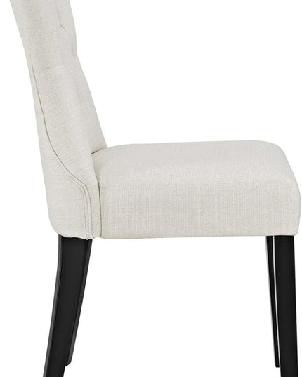 Modway Silhouette Modern Tufted Upholstered Fabric Parsons Four Dining Chairs in Beige - LeafyLoom