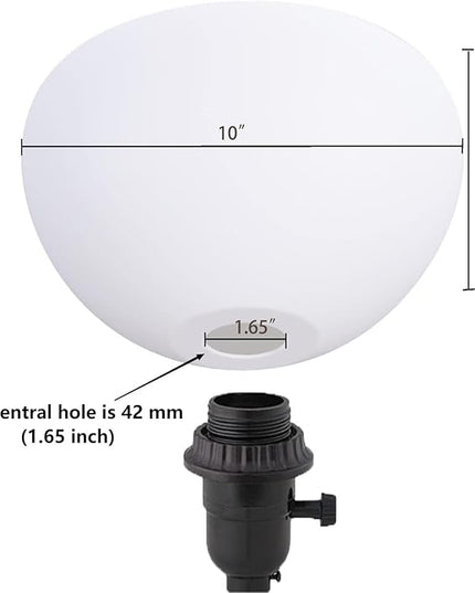 Floor Lamp Shade 2 Pack Torchiere Lamp Shades Replacement, 10 inch Diameter, 1.65 inch Fitter, Plastic Bowl White Lamp Shades for Floor Lamps Upright - LeafyLoom