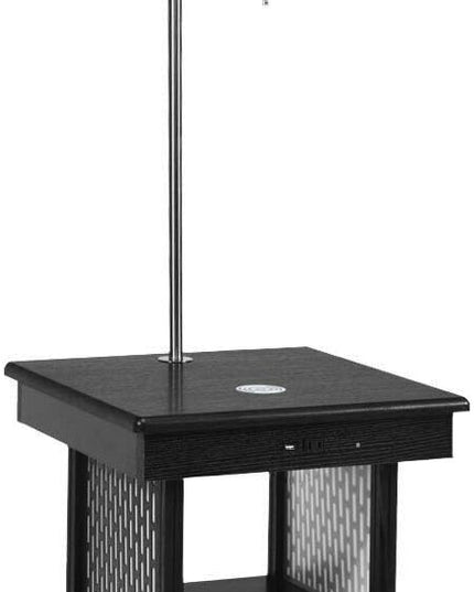 Brightech Madison w. Table & Lamp Combo, Desk Lamp with Wireless Charging Pad and USB Port, Bedside Reading Lamp, Nightstand Lamp with LED Bulb for Bedroom, Living Room, Office - Classic Black - LeafyLoom
