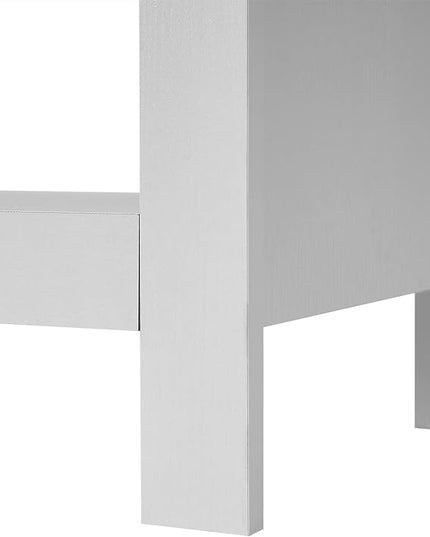 Panana TV Stand, 4 Cubby TV Stand for 60 inch TV, Farmhouse Television Stands Entertainment Center Media Stand with Storage TV Table Stand for Living Room (White 55 inches) - LeafyLoom