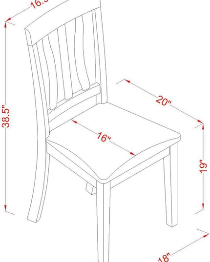 East West Furniture Antique Dining Linen Fabric Upholstered Wooden Chairs, Set of 2, Oak - LeafyLoom