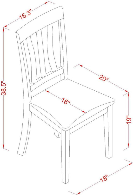 East West Furniture Antique Dining Linen Fabric Upholstered Wooden Chairs, Set of 2, Oak - LeafyLoom